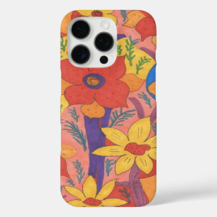 Kleurrijke Boheemse Oranje Tuinprint iPhone 16 Pro Hoesje
