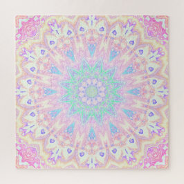 Kleurrijke Bohemian Trippy Bright Pastel Mandala Legpuzzel