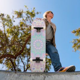 Kleurrijke Bohemian Trippy Bright Pastel Mandala Skateboard