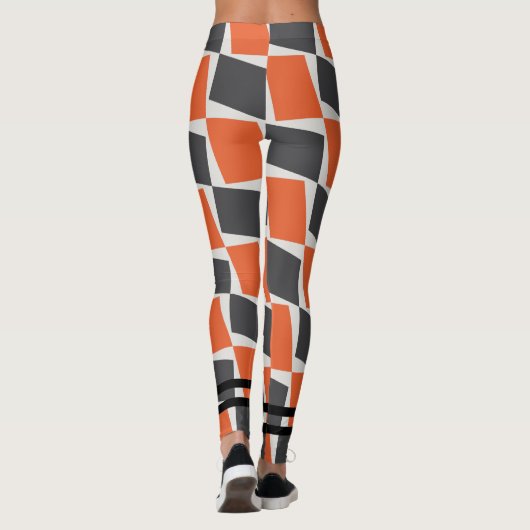 Kleurrijke boho abstract l Sinaasappel Zwart l Wor Leggings (Achterkant)