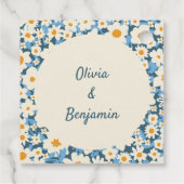 Kleurrijke Boho Blauw Wit Bloemen Aangepaste Bruil Bedankjes Labels (Achterkant)