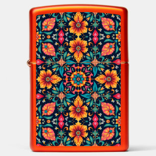 Kleurrijke Boho Bloemenpatroon Elegante Symmetrie