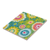 Kleurrijke Boho bloemenstropdas Dye Design Tegeltje (Zijkant)