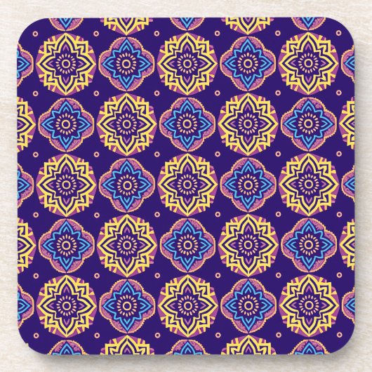 Kleurrijke Boho Chic Pattern Onderzetters - Set va (Voorkant)