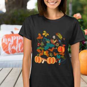 Kleurrijke Boho Cottagecore Herfst Pompoen Herfst T-shirt