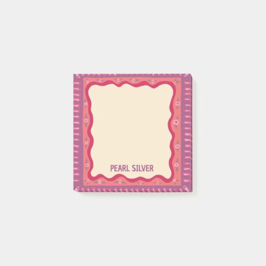 Kleurrijke Boho CUSTOM Chic Monogram Gepersonalise Post-it® Notes (Voorkant)