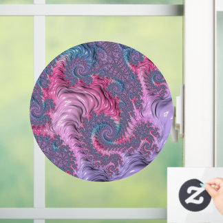 Kleurrijke Boho Hippie Groovy Trippy Pastel Fracta Raamsticker