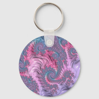 Kleurrijke Boho Hippie Groovy Trippy Pastel Fracta Sleutelhanger