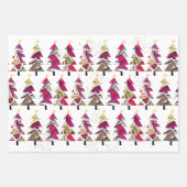 Kleurrijke Boho kerstbomen patroon 3 vellen (Voorkant 2)