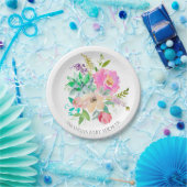 Kleurrijke Boho Lavendel Flowers Shower 7" Bord (Feest)