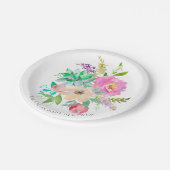 Kleurrijke Boho Lavendel Flowers Shower 7" Bord (Gekanteld)
