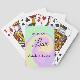 Kleurrijke boho patroon verloving huwelijks paar pokerkaarten