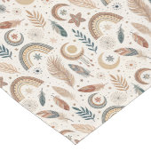 Kleurrijke Boho Rainbow Runner Zachte Aardse Tonen Lange Tafelloper (Hoek)