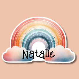 Kleurrijke Boho Regenboog Monogram Waterdicht Sticker