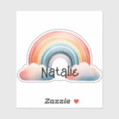 Kleurrijke Boho Regenboog Monogram Waterdicht Sticker (Vel)