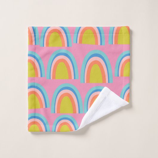 Kleurrijke Boho Regenboog Patroon Bright Pastel Fu Bad Handdoek (Wasdoekje)