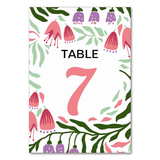 Kleurrijke boho retro takken en bloemen bruiloft kaart (Voorkant)