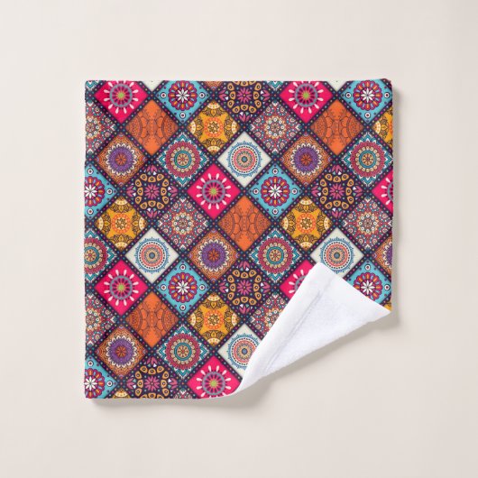 kleurrijke boho - stijl bad handdoek (Wasdoekje)