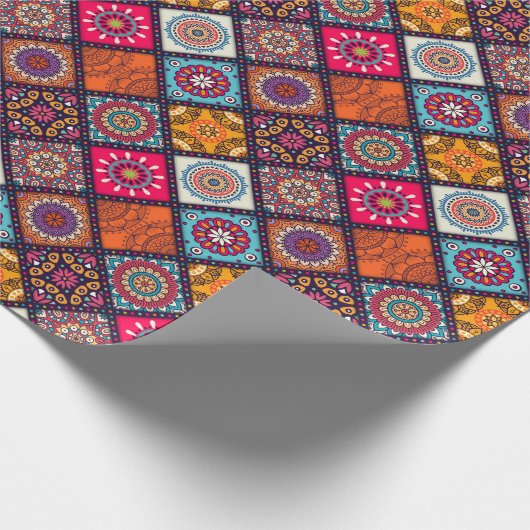 kleurrijke boho - stijl cadeaupapier (Hoek)