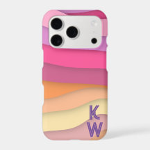 Kleurrijke Boho Wavy Stripes Monogram twee letters
