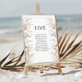 Kleurrijke Boho Wilde Bloem Bruiloft Tafel Nummers Kaart