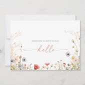 Kleurrijke Boho Wilde Bloem Foto Zwangerschapskaar Kaart (Voorkant)