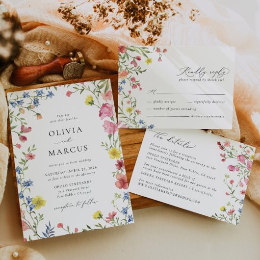 Kleurrijke Boho Wildflower Elegante Sprookjesbruil Programma