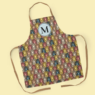 Kleurrijke Boho Woodland Uil Patroon met monogram Schort