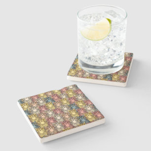 Kleurrijke Boho Woodland Uil Patroon Stenen Onderzetter