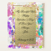 Kleurrijke Bokeh Abstract Goud Lijst & Vlinder Planner (Achterkant)