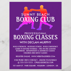 Kleurrijke boksmatch, boxing Class Advert Flyer