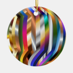 Kleurrijke bol, helder en glanzend, keramisch ornament