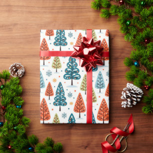 Kleurrijke Bomen Cadeaupapier