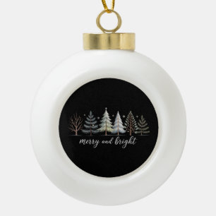 Kleurrijke Bomen Kerstvakantie Winter Keramische Bal Ornament