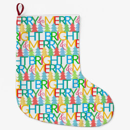 Kleurrijke bomen met kerstkous grote kerstsok