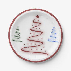 Kleurrijke bomen- papieren bordje