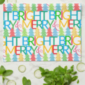 Kleurrijke bomen Vakantie Keuken Handdoek (Gevouwen)