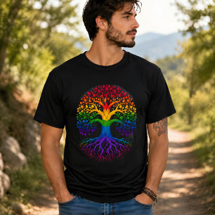 Kleurrijke Boom des Levens Artistieke Levendigheid T-shirt