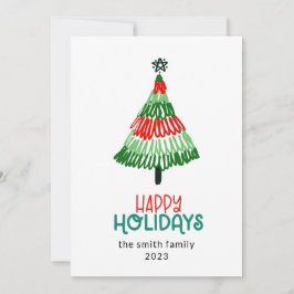 Kleurrijke Boom Kerstmis Gelukkig Feestdagenkaart