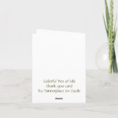 Kleurrijke Boom van het Leven dank u kaart (Achterkant)
