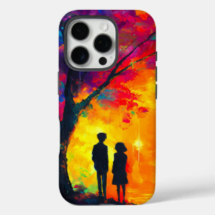 Kleurrijke boom van liefde iPhone 16 pro hoesje