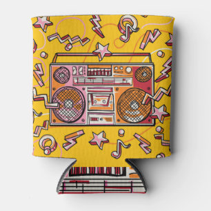 Kleurrijke Boombox: Funky Drawn Illustratie. Blikjeskoeler