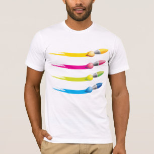Kleurrijke borstels Mannen T-shirt