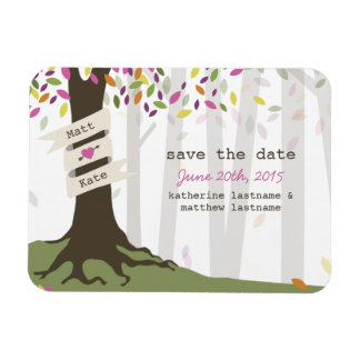 Kleurrijke Bos Bruiloft Save The Date Magnet Magneet