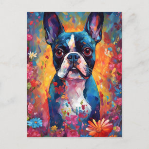 Kleurrijke Boston Terrier Briefkaart