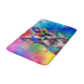 Kleurrijke Boston Terrier Paint Splashes Badmat (Gekanteld)