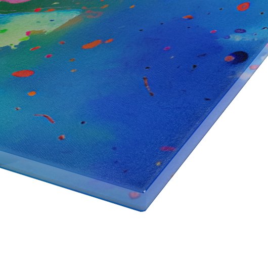 Kleurrijke Boston Terrier Paint Splashes Snijplank (Hoek)