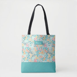 Kleurrijke botanische Canvas tas