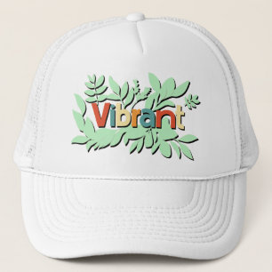 Kleurrijke botanische levendige tekst ontwerp trucker pet