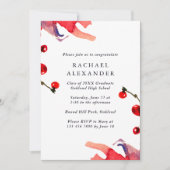 Kleurrijke botanische uitnodiging voor afstudeerfe (Voorkant)